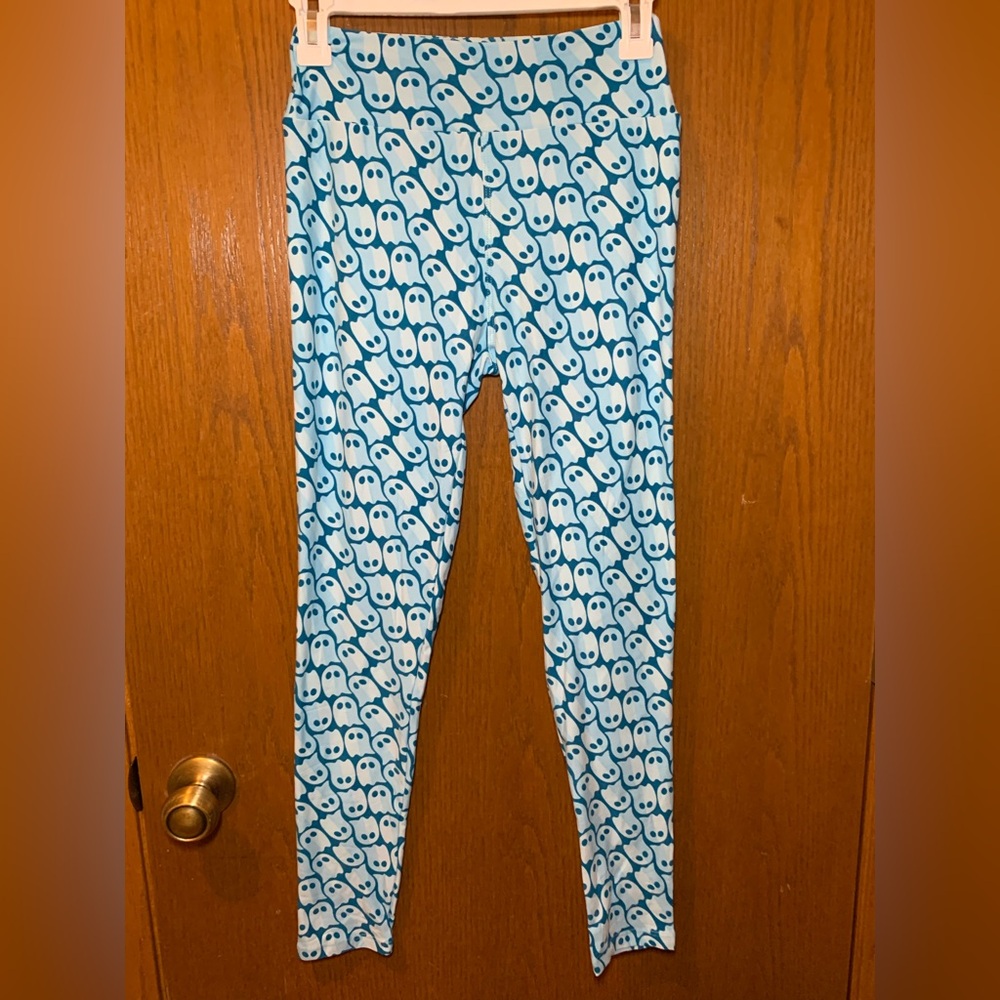 NWOT- LuLaRoe One Size Leggings – Blue Halloween Ghost Print